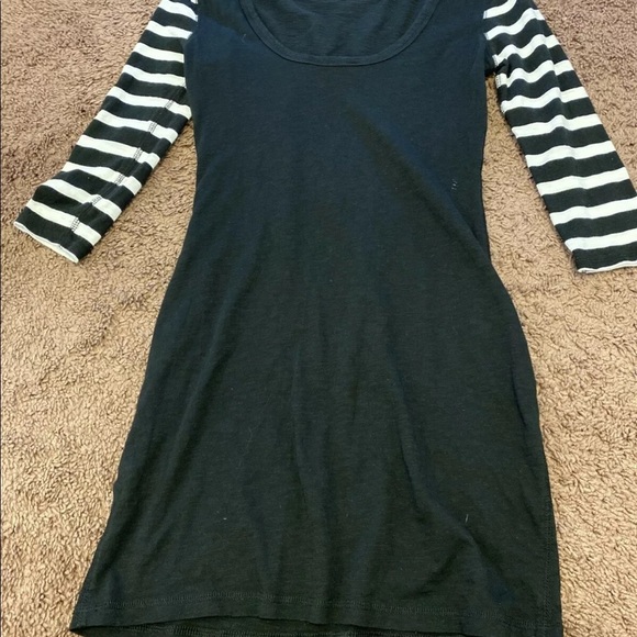 EXPRESS STRIPED SLEEVES MINI DRESS COTTON LOW BACK - Picture 2 of 4